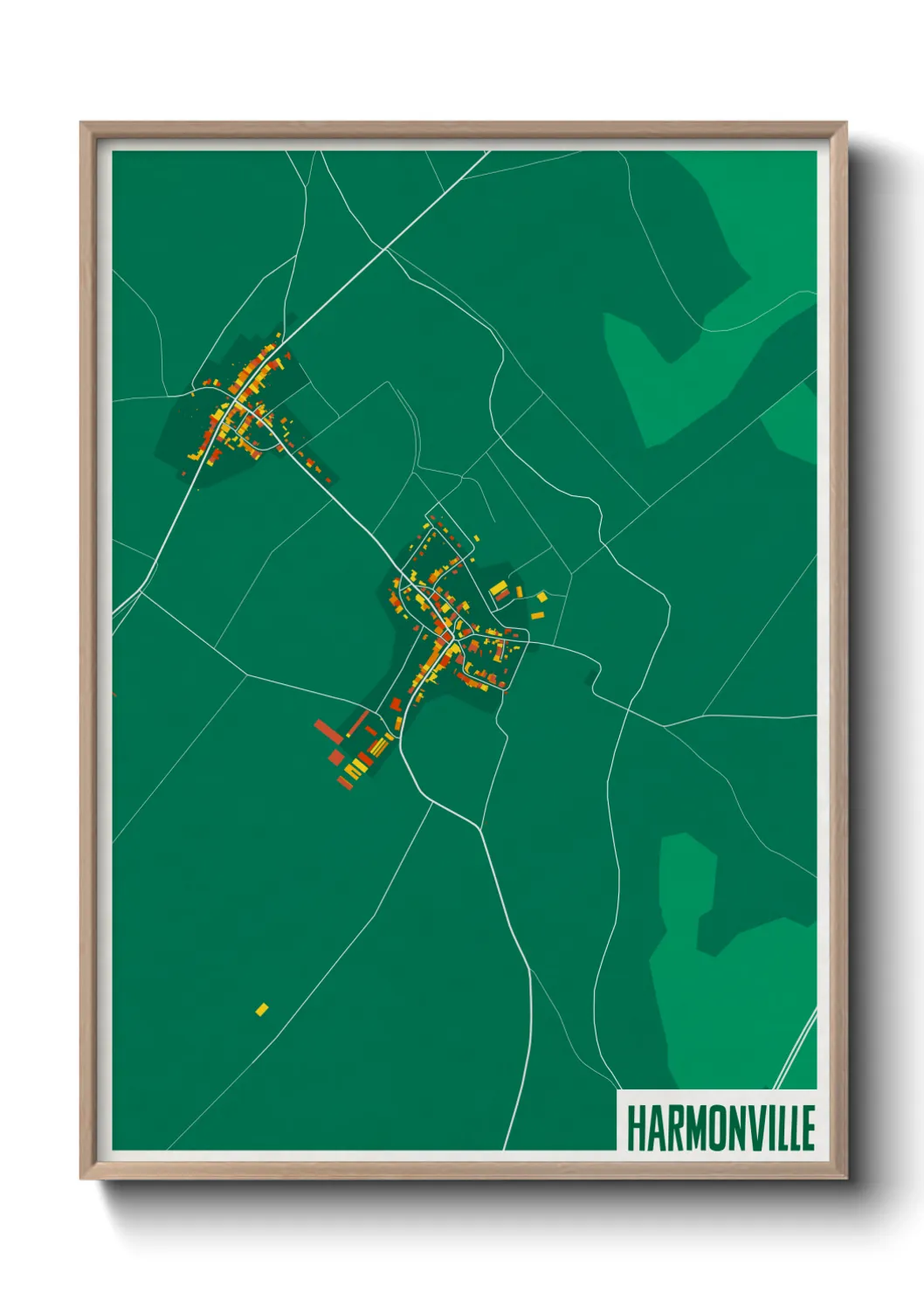 Une affiche de carte sur Harmonville