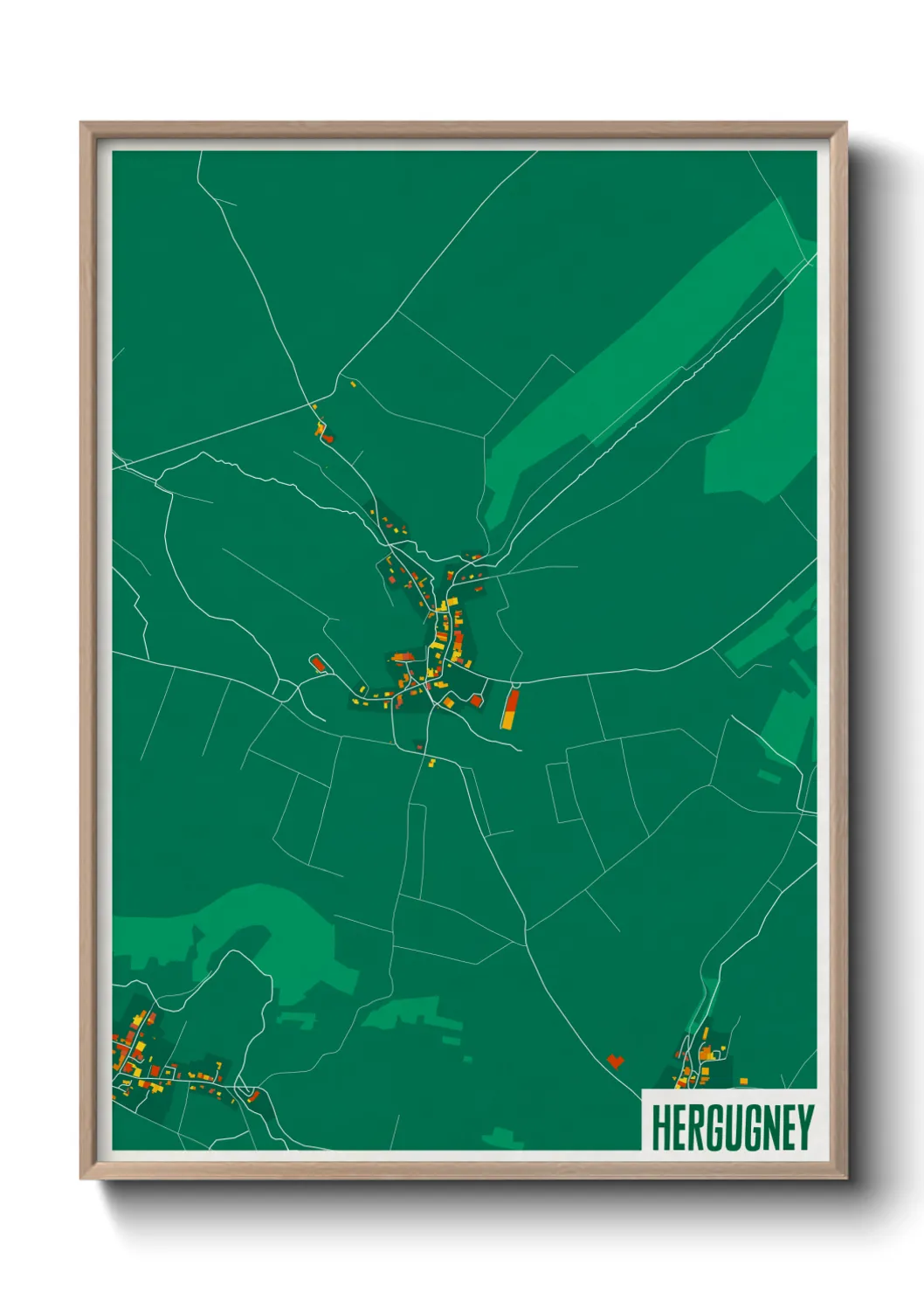 Une affiche de carte sur Hergugney