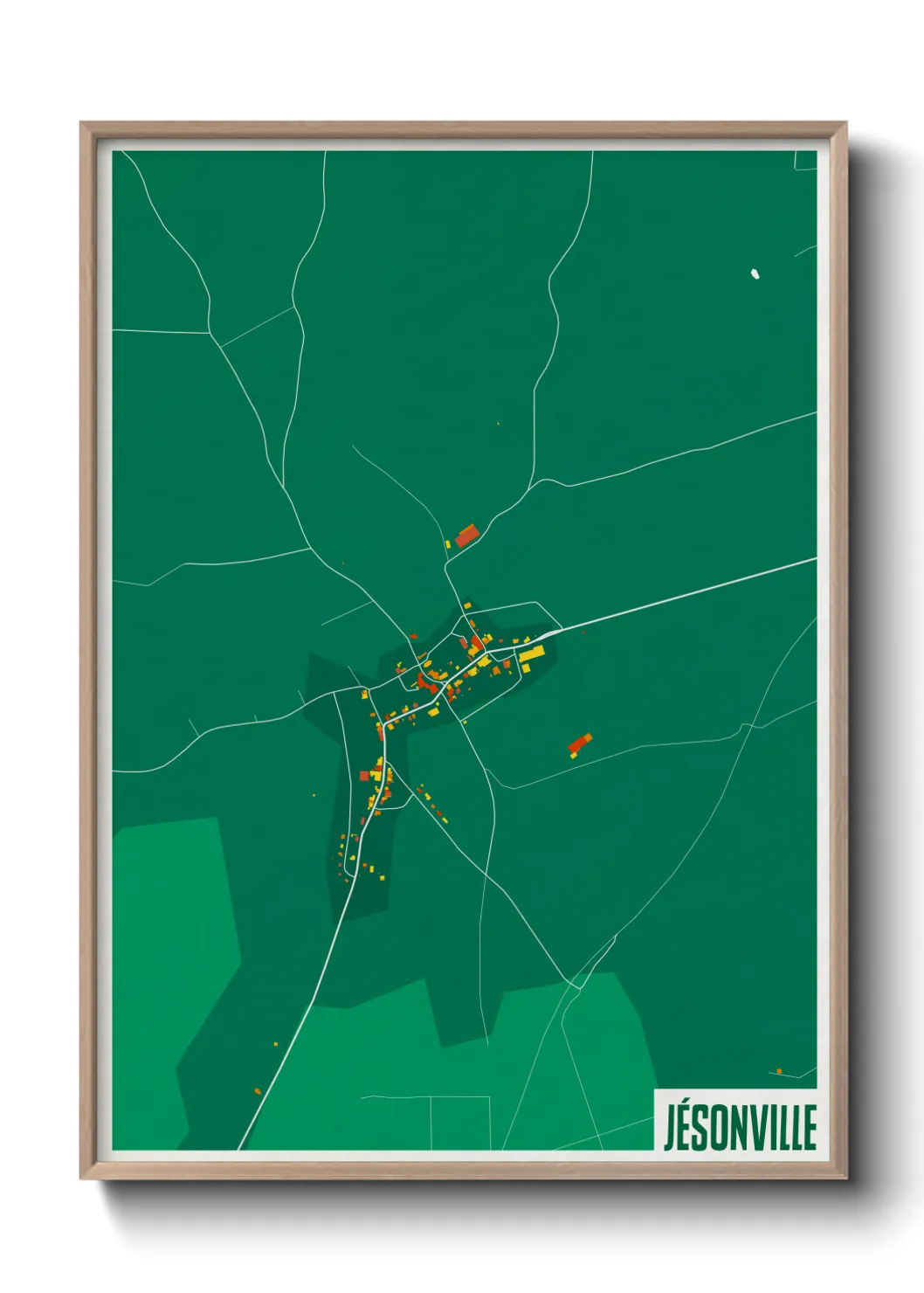 Une affiche de carte sur Jésonville