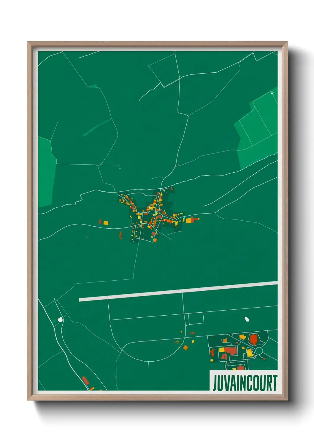 Une affiche de carte sur Juvaincourt