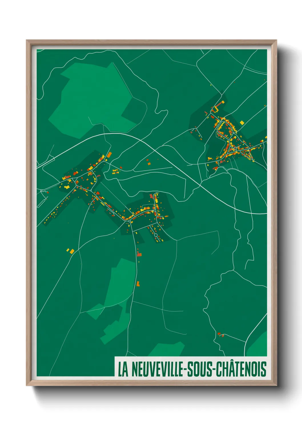 Une affiche de carte sur La Neuveville-sous-Châtenois