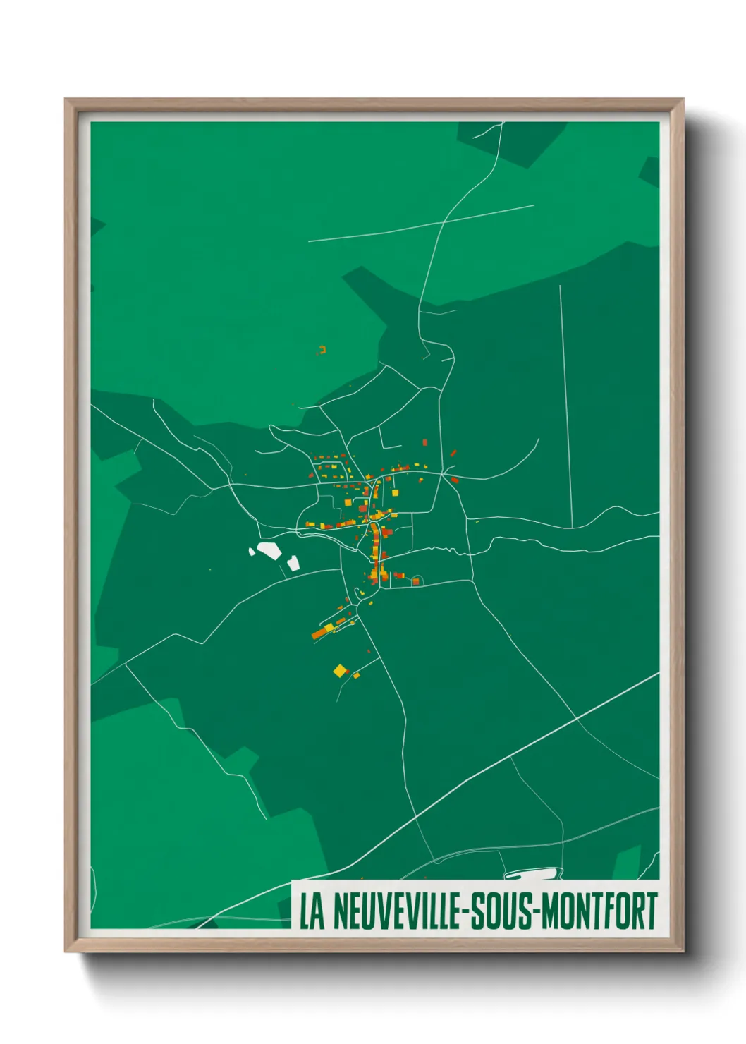 Une affiche de carte sur La Neuveville-sous-Montfort