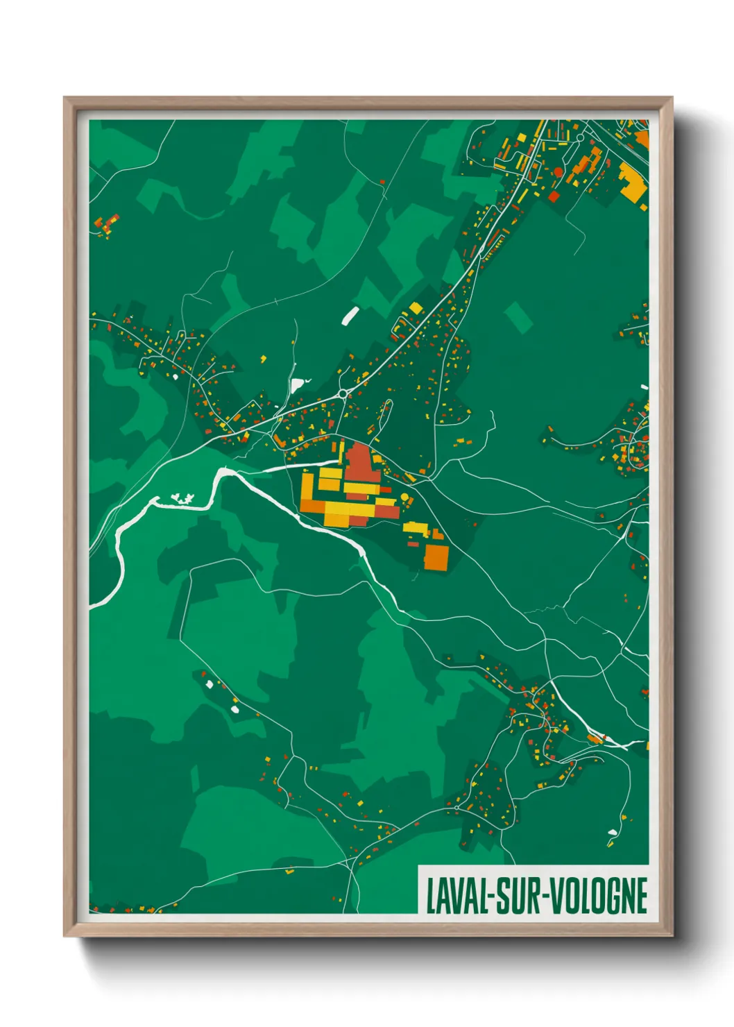 Une affiche de carte sur Laval-sur-Vologne