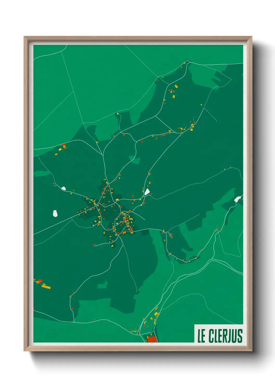 Une affiche de carte sur Le Clerjus