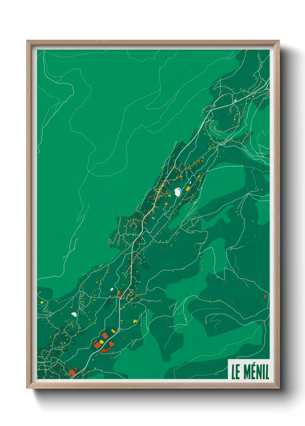 Une affiche de carte sur Le Ménil