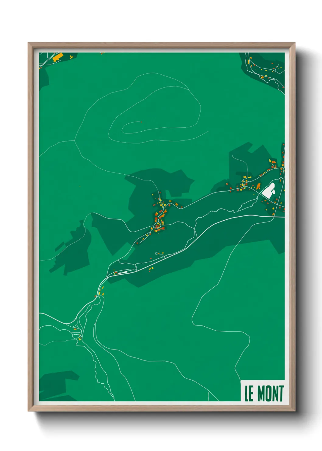 Une affiche de carte sur Le Mont