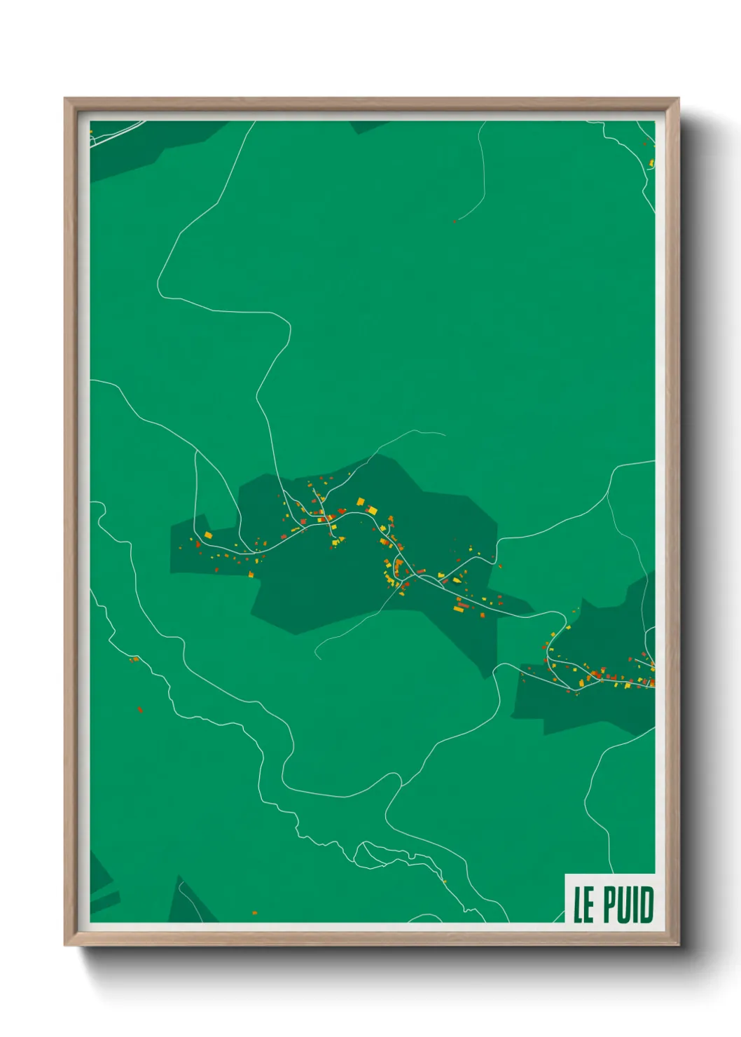 Une affiche de carte sur Le Puid