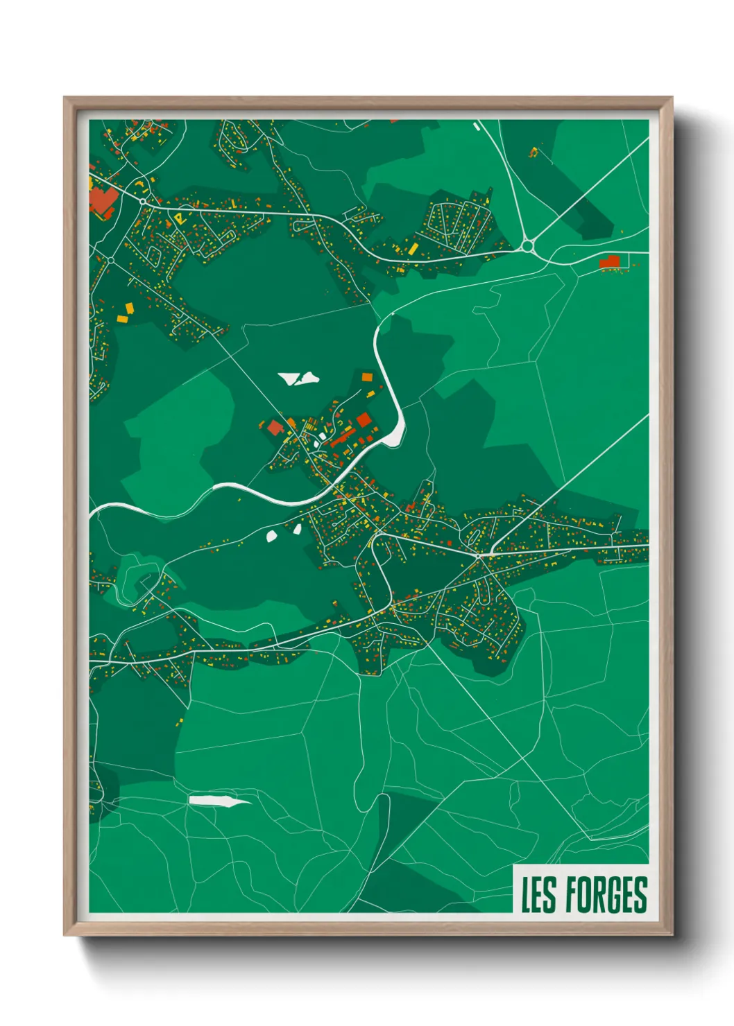 Une affiche de carte sur Les Forges