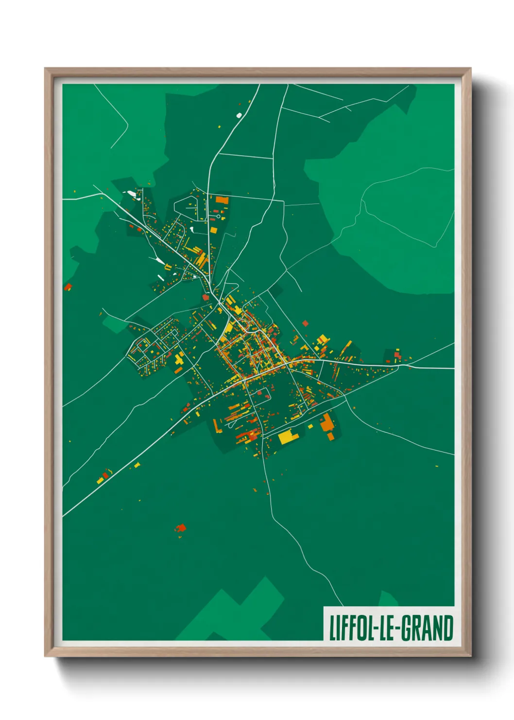 Une affiche de carte sur Liffol-le-Grand