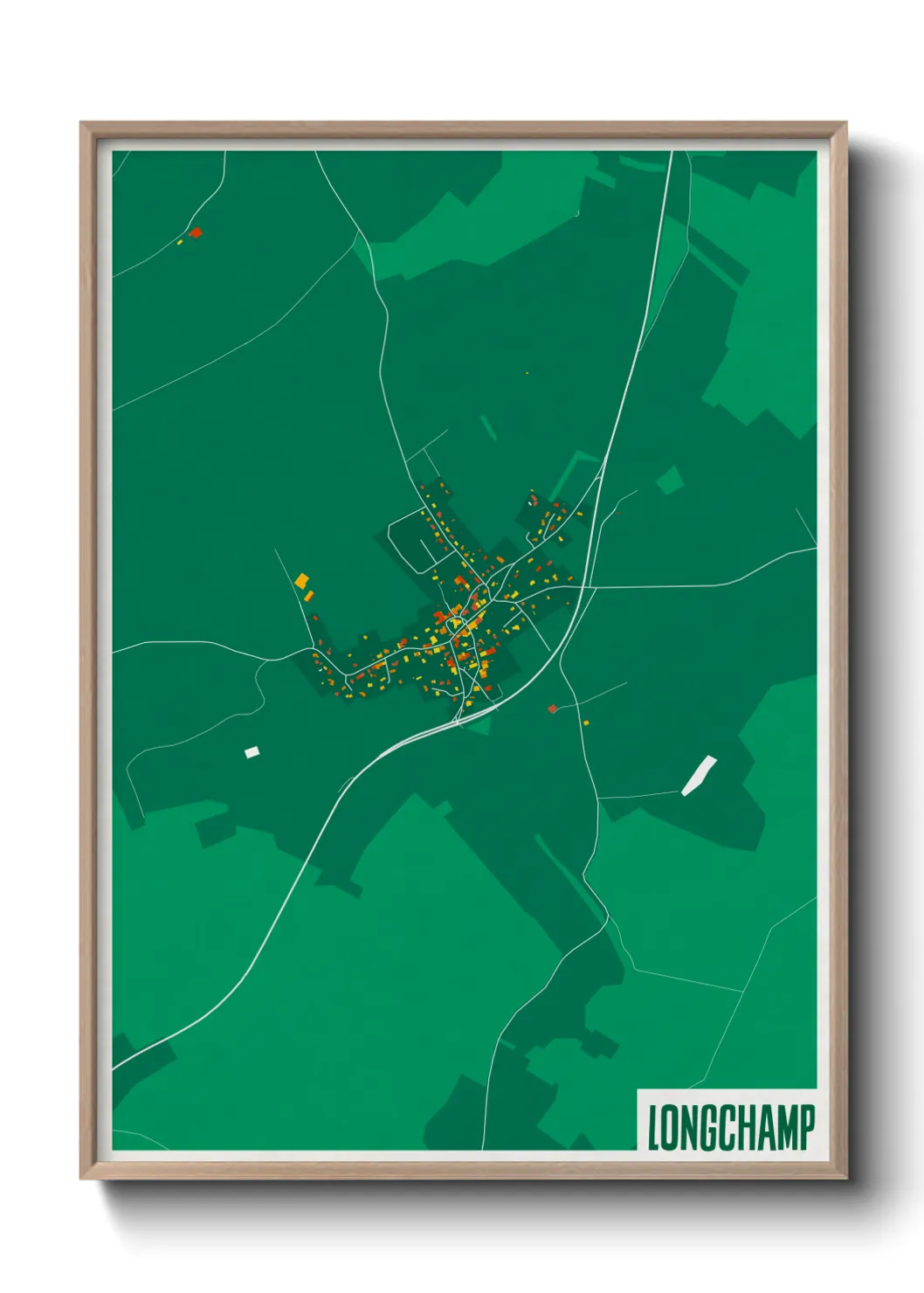 Une affiche de carte sur Longchamp