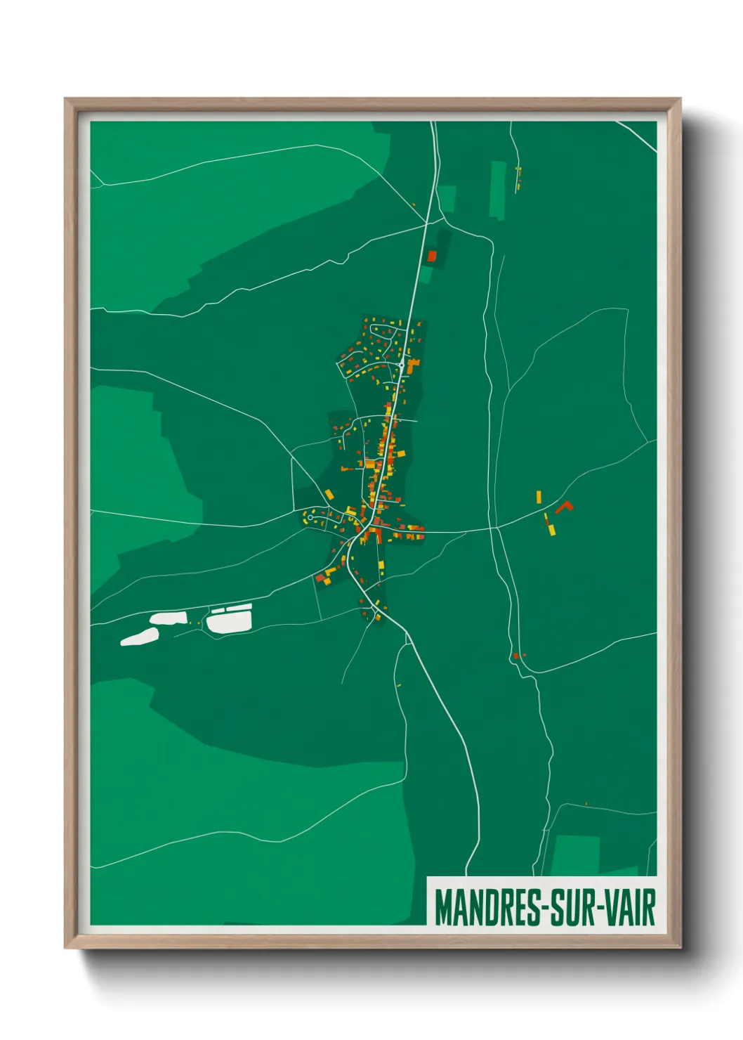 Une affiche de carte sur Mandres-sur-Vair