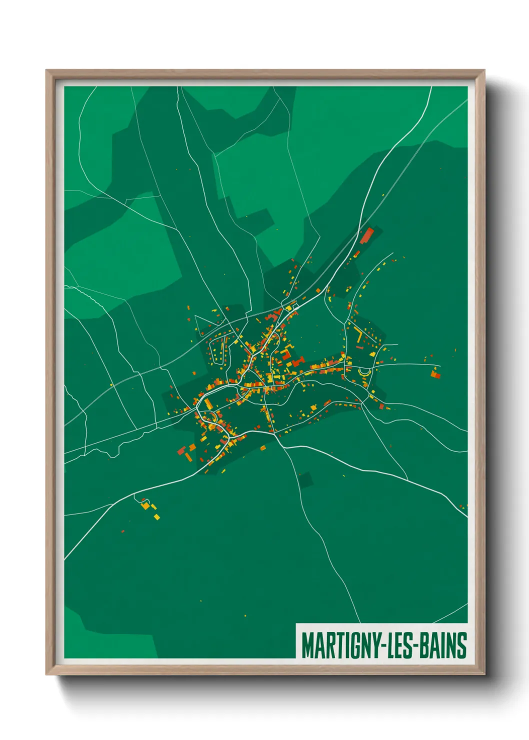 Une affiche de carte sur Martigny-les-Bains