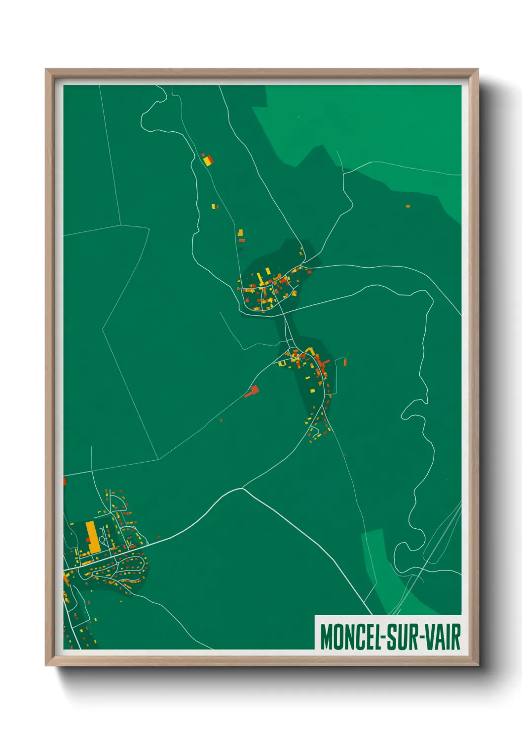 Une affiche de carte sur Moncel-sur-Vair