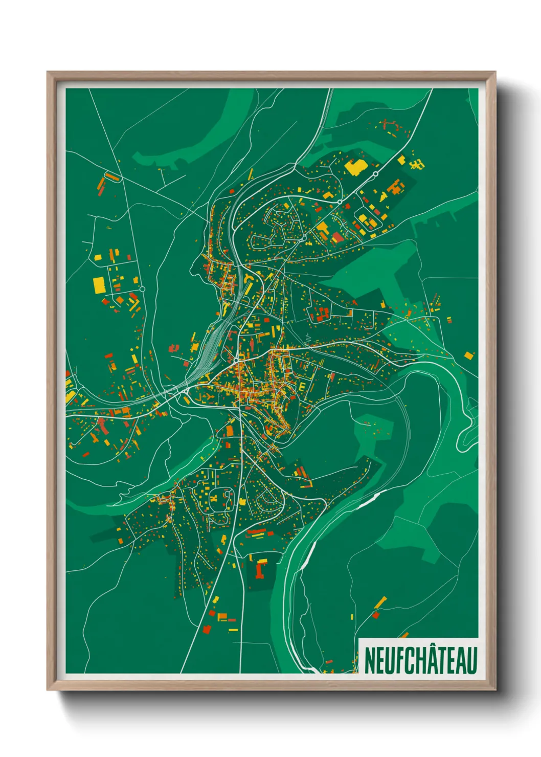 Une affiche de carte sur Neufchâteau