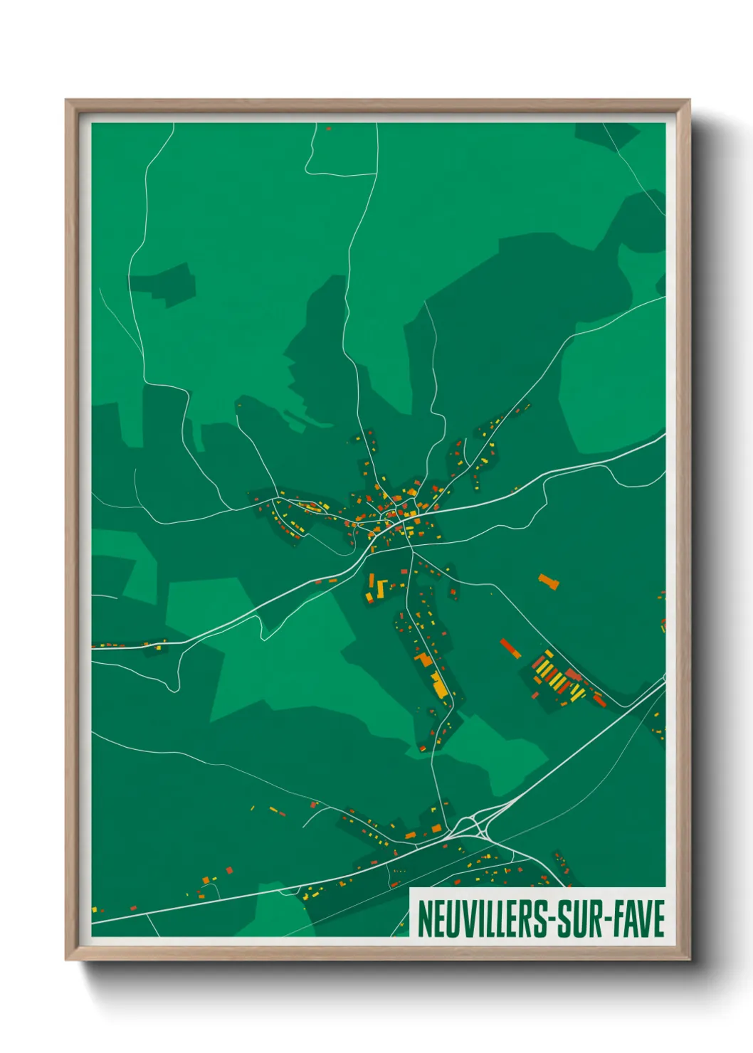 Une affiche de carte sur Neuvillers-sur-Fave