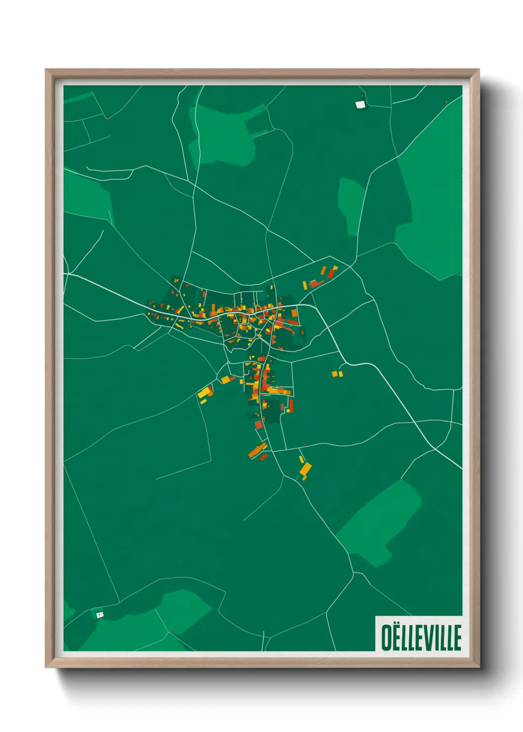 Une affiche de carte sur Oëlleville