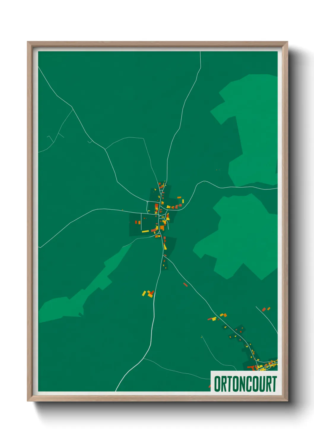 Une affiche de carte sur Ortoncourt