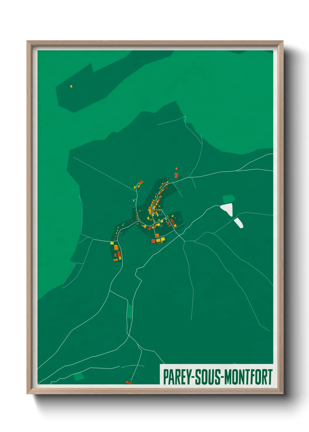 Une affiche de carte sur Parey-sous-Montfort