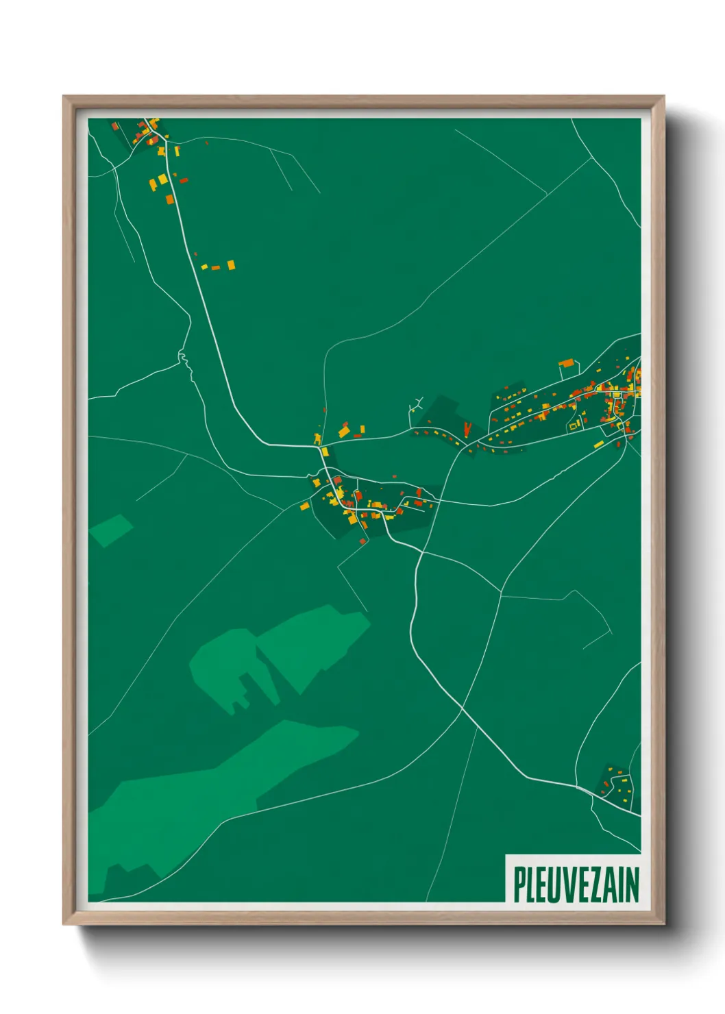 Une affiche de carte sur Pleuvezain