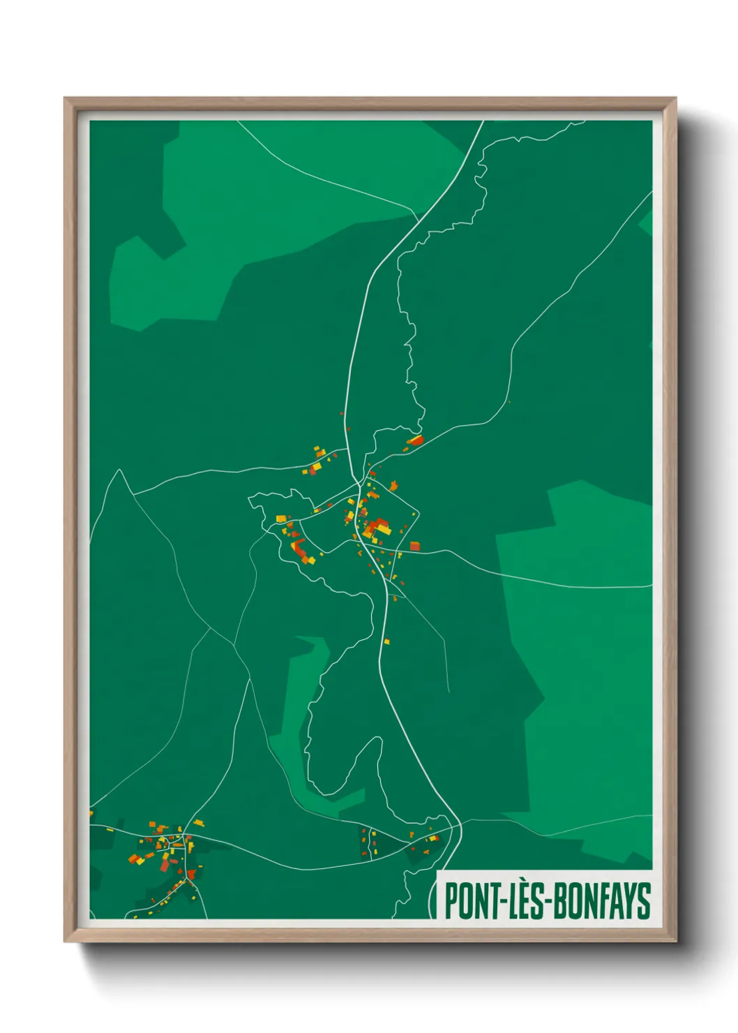 Une affiche de carte sur Pont-lès-Bonfays