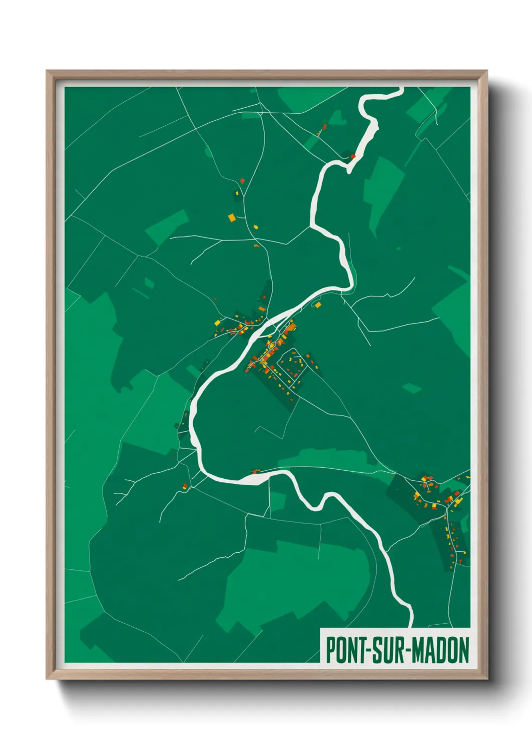 Une affiche de carte sur Pont-sur-Madon