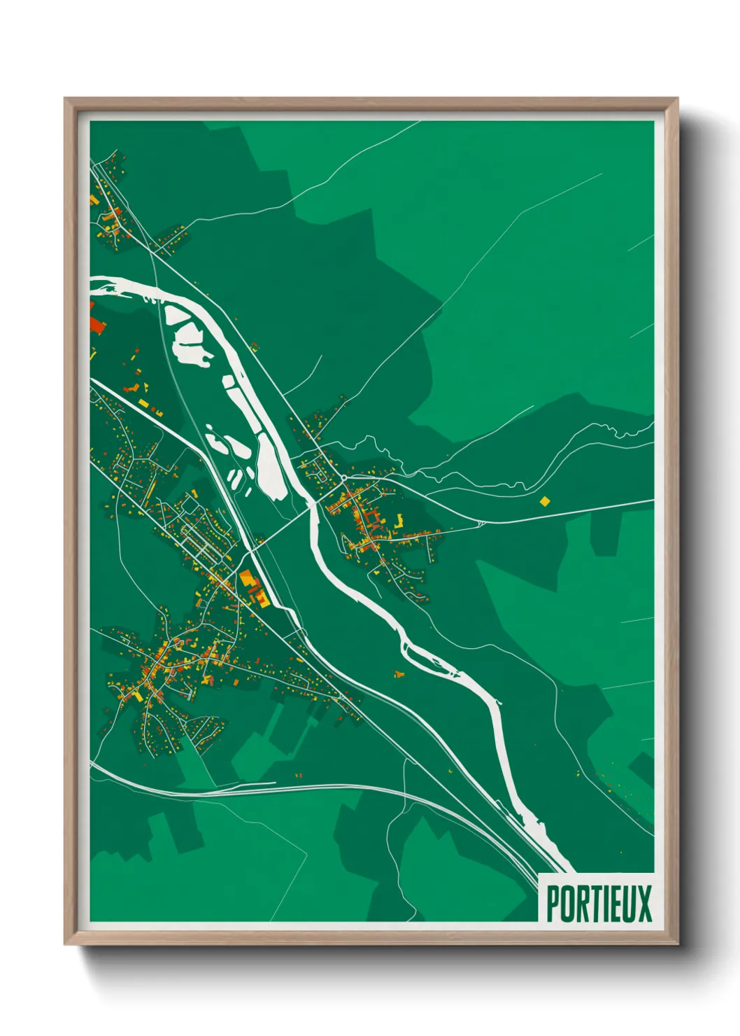 Une affiche de carte sur Portieux