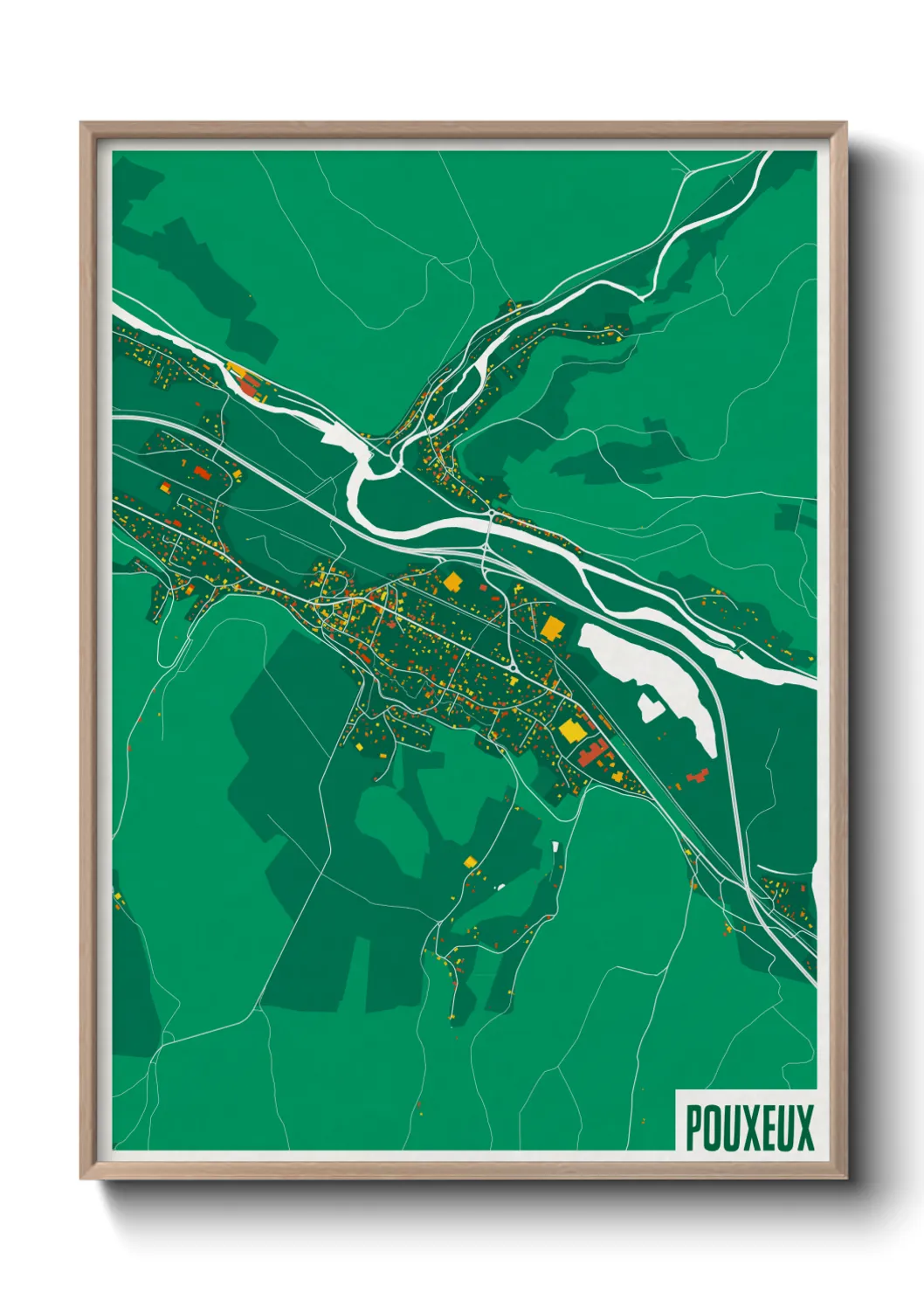 Une affiche de carte sur Pouxeux