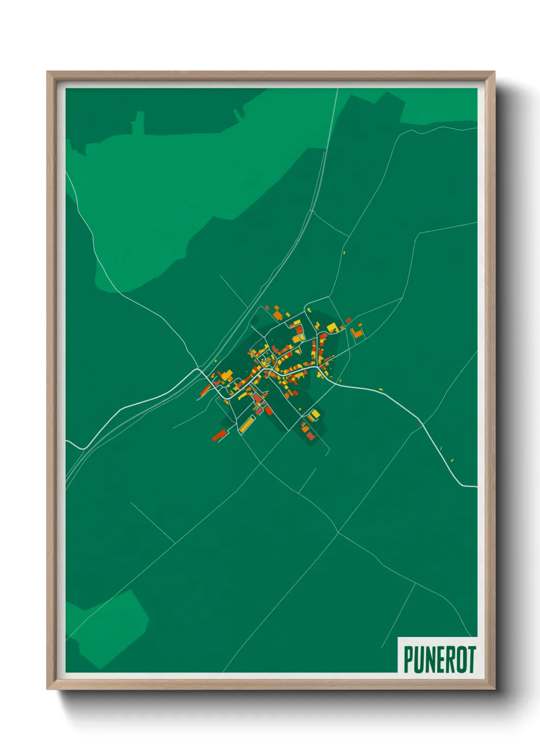 Une affiche de carte sur Punerot