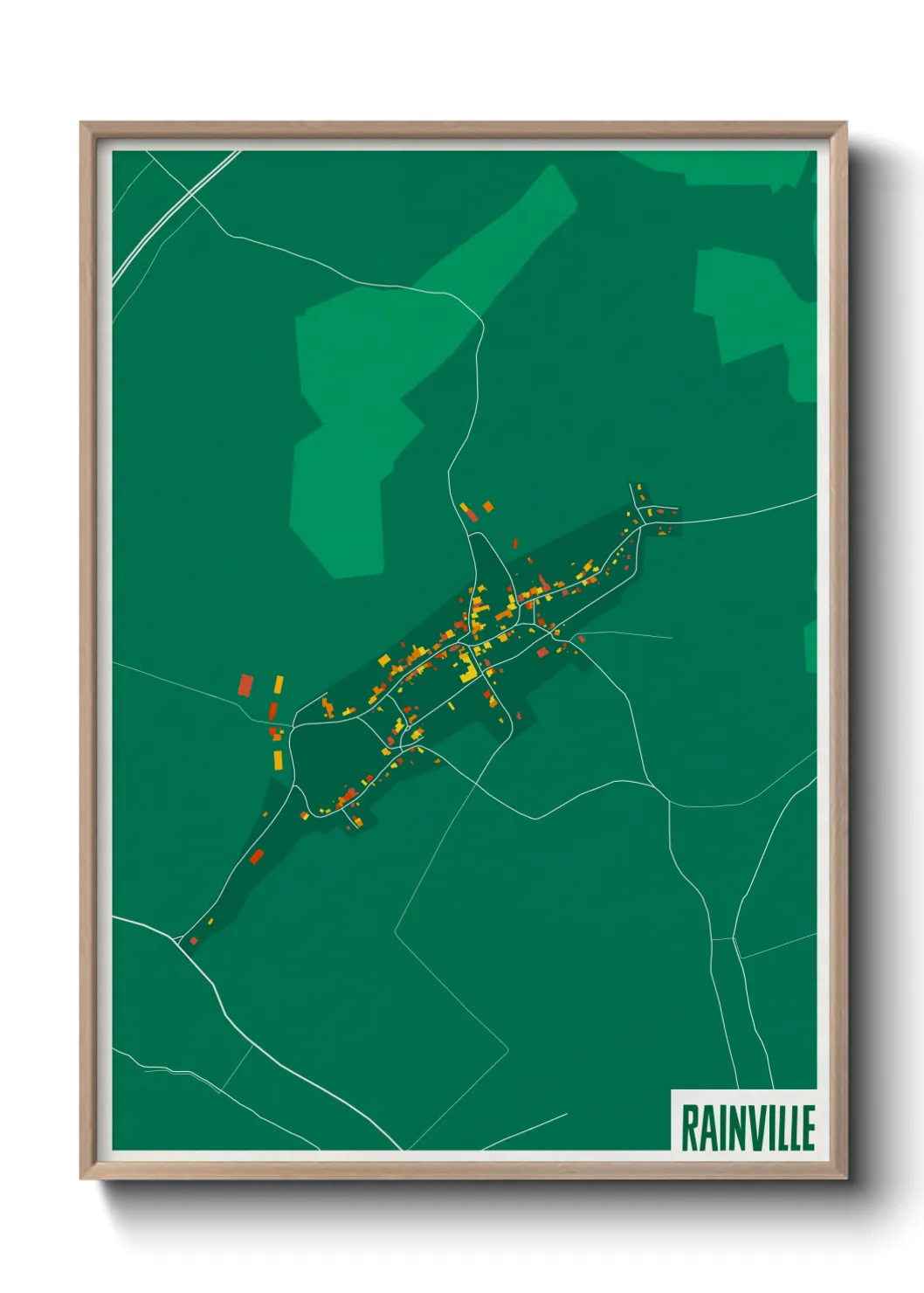 Une affiche de carte sur Rainville