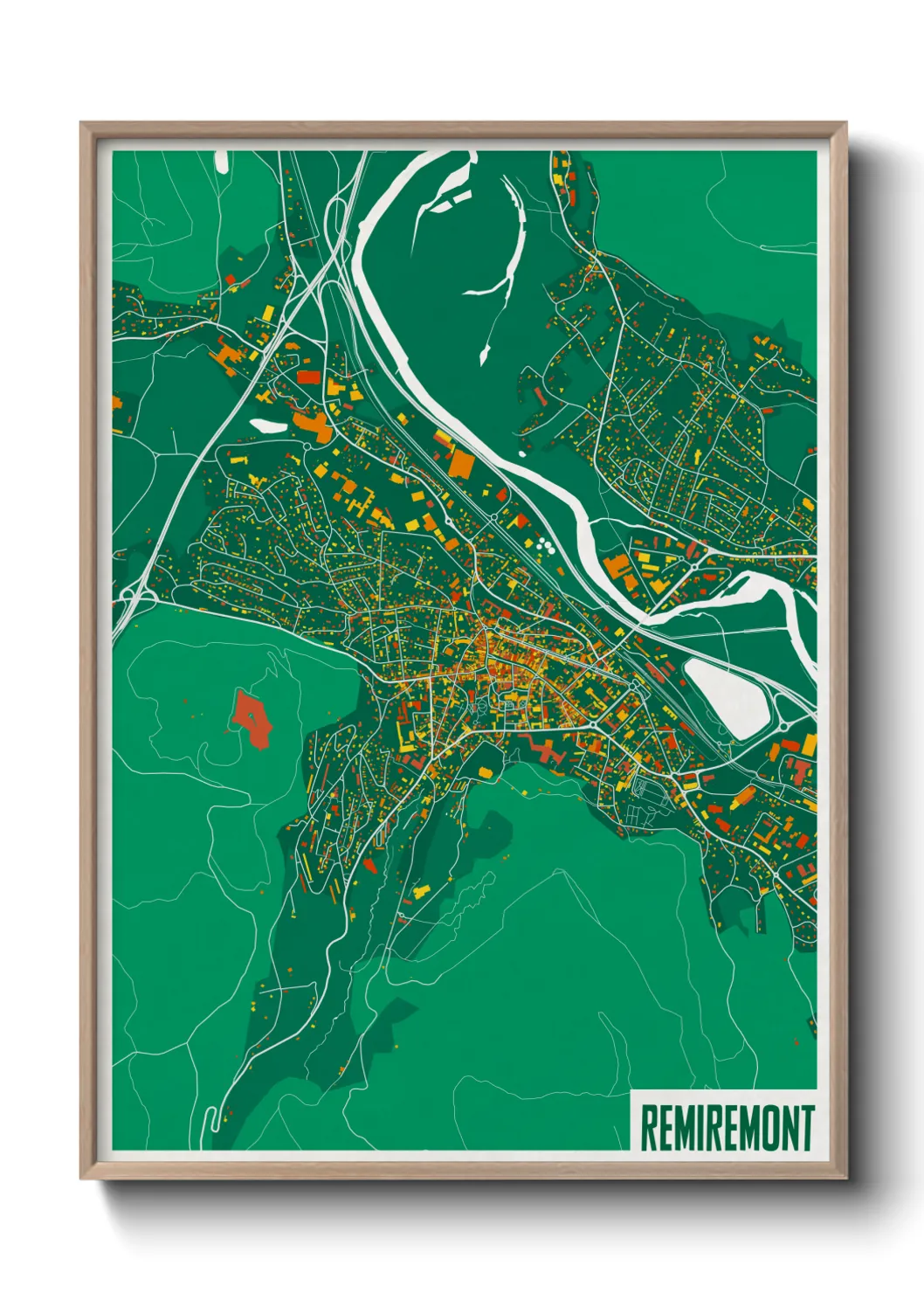 Une affiche de carte sur Remiremont