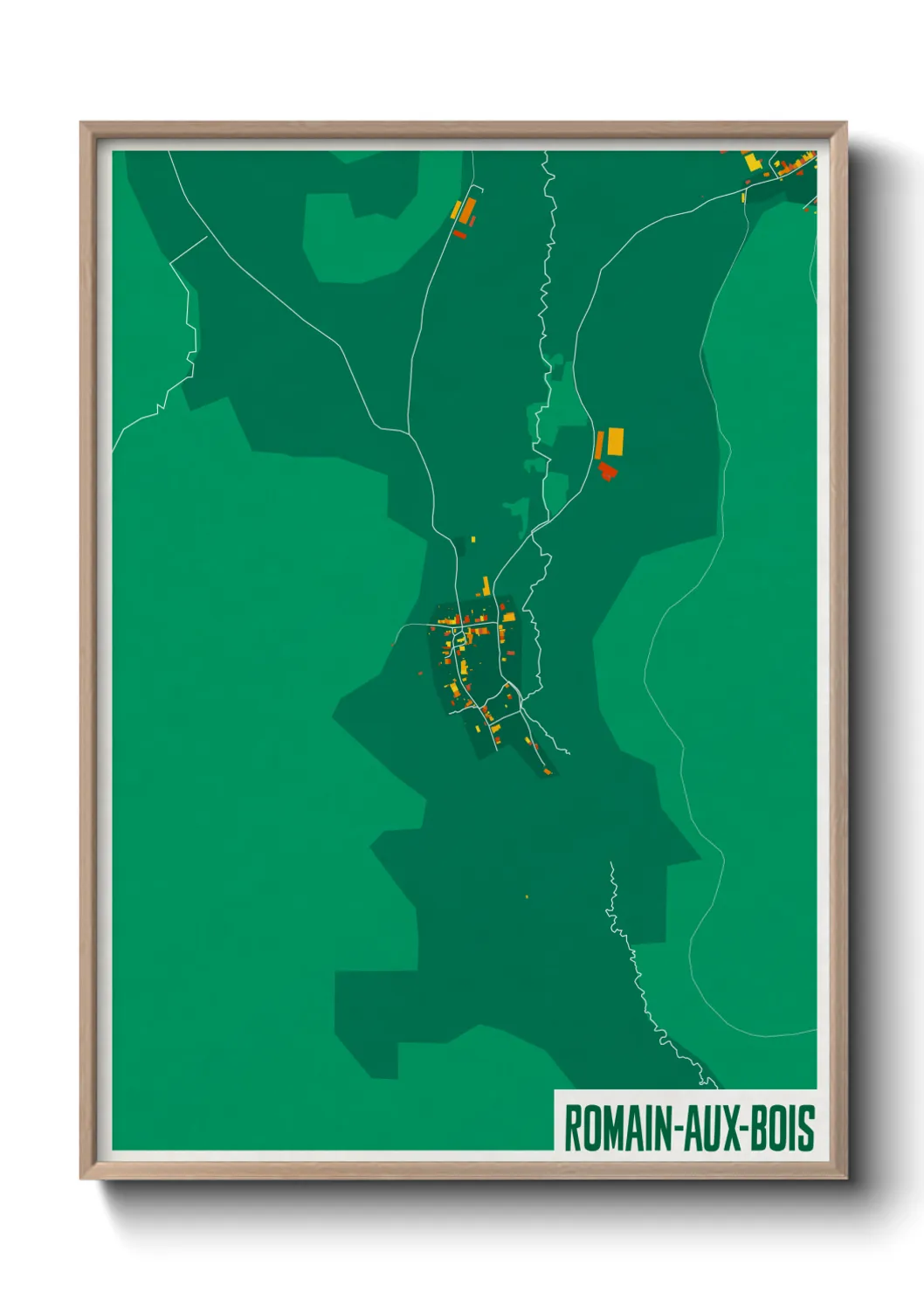 Une affiche de carte sur Romain-aux-Bois