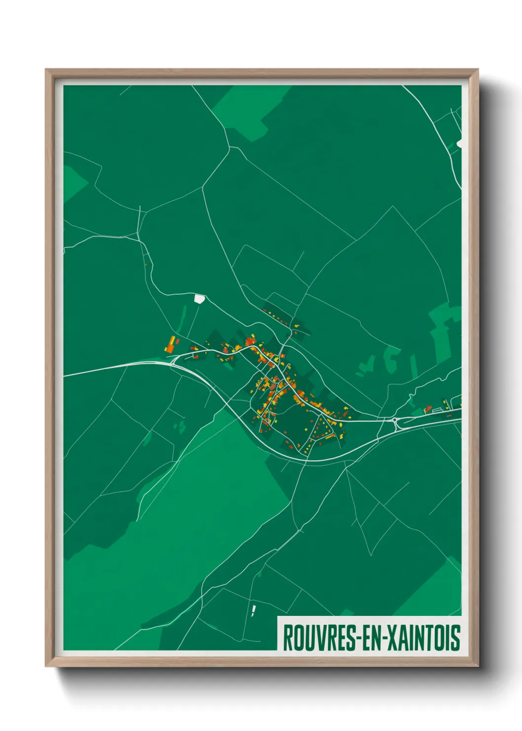Une affiche de carte sur Rouvres-en-Xaintois