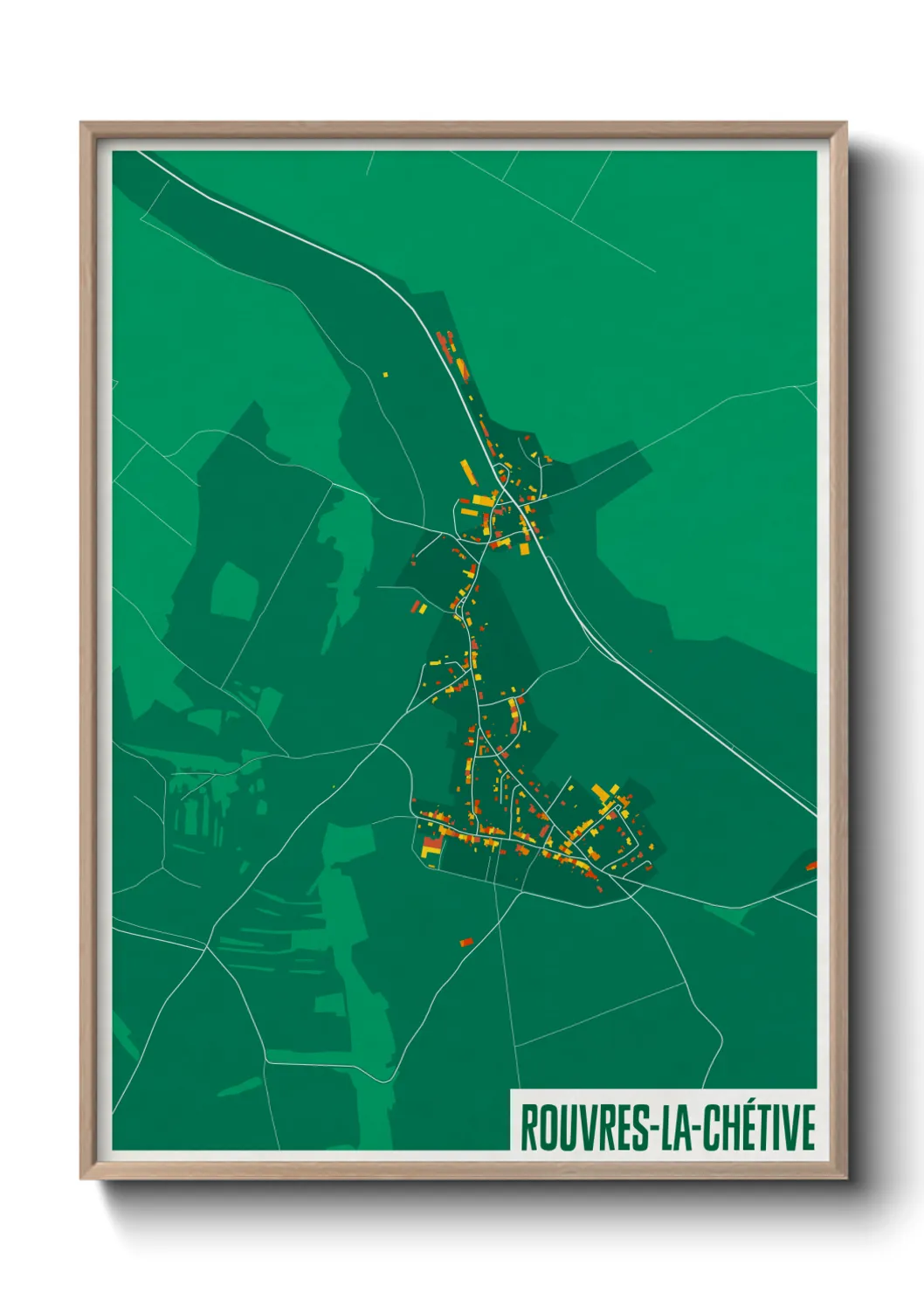 Une affiche de carte sur Rouvres-la-Chétive