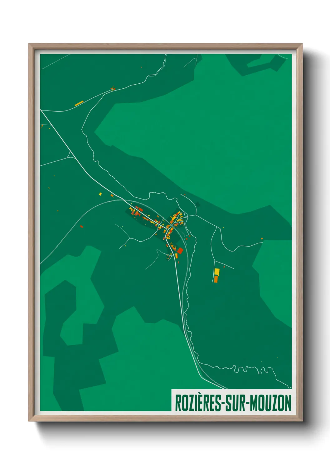 Une affiche de carte sur Rozières-sur-Mouzon