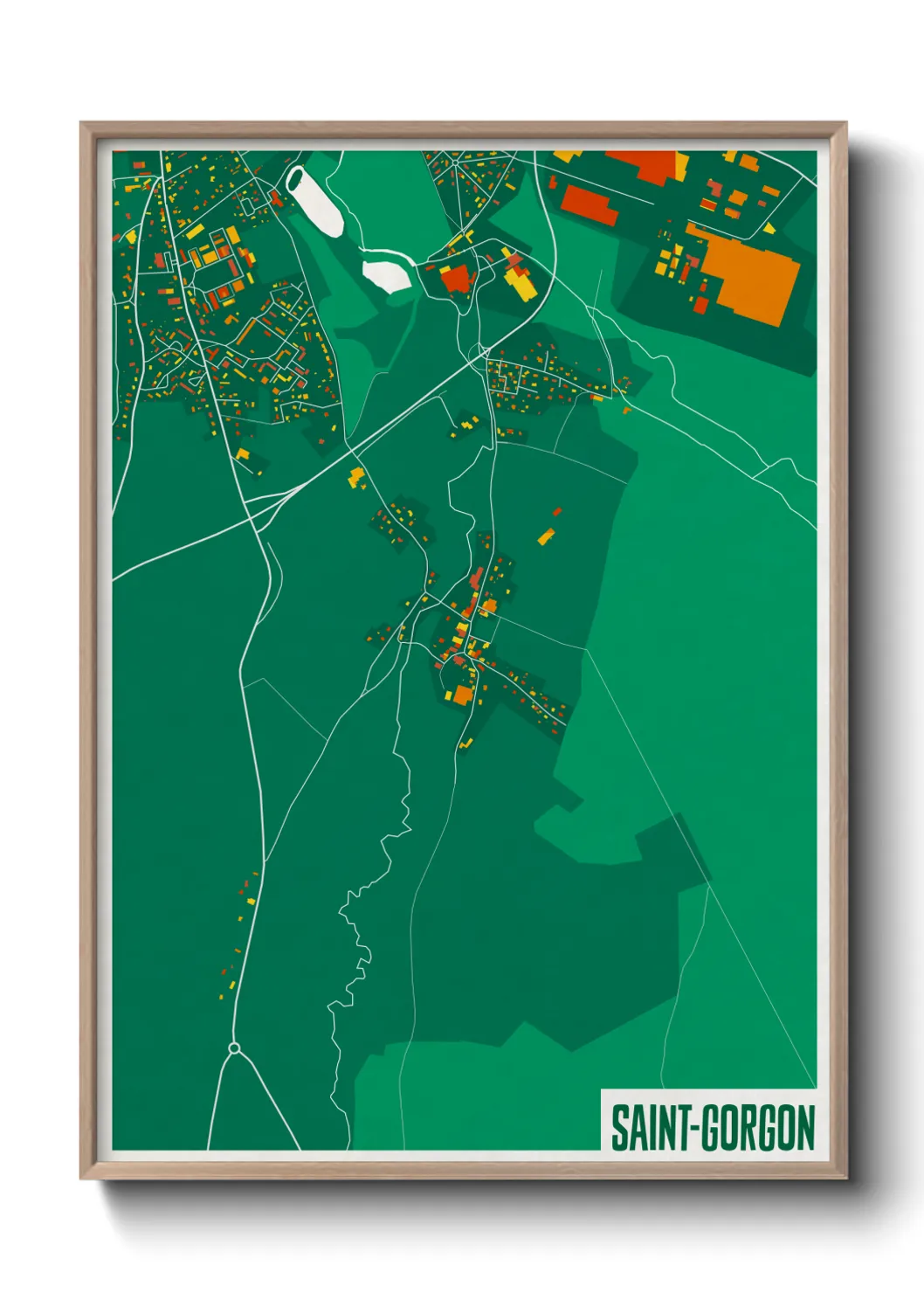 Une affiche de carte sur Saint-Gorgon