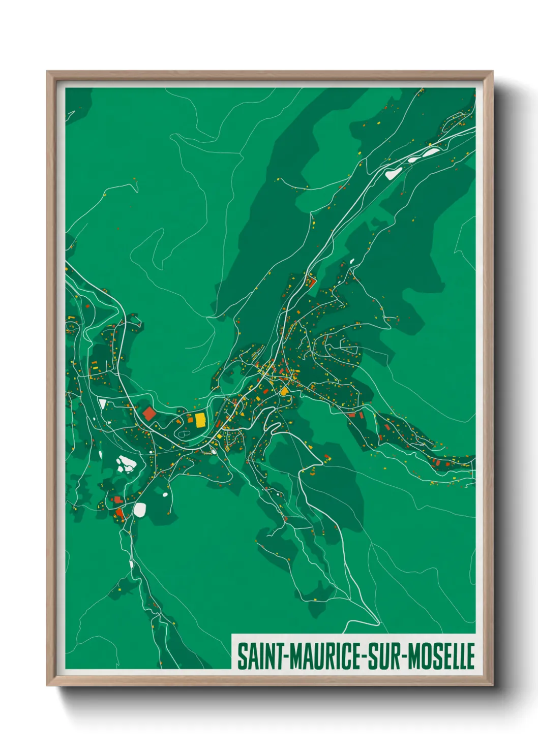 Une affiche de carte sur Saint-Maurice-sur-Moselle