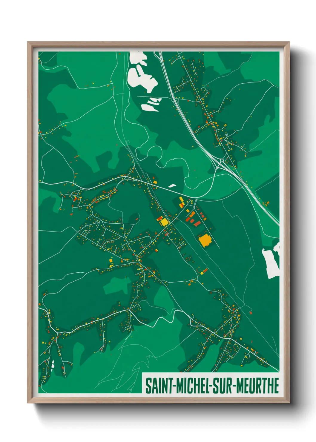 Une affiche de carte sur Saint-Michel-sur-Meurthe