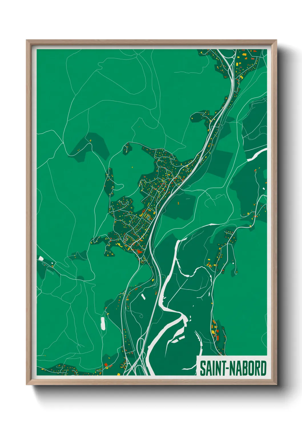 Une affiche de carte sur Saint-Nabord