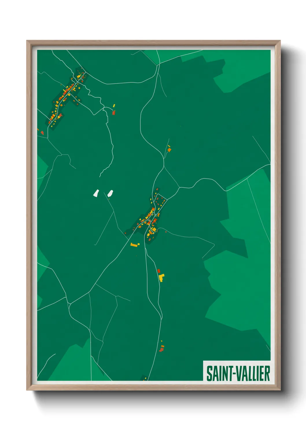 Une affiche de carte sur Saint-Vallier