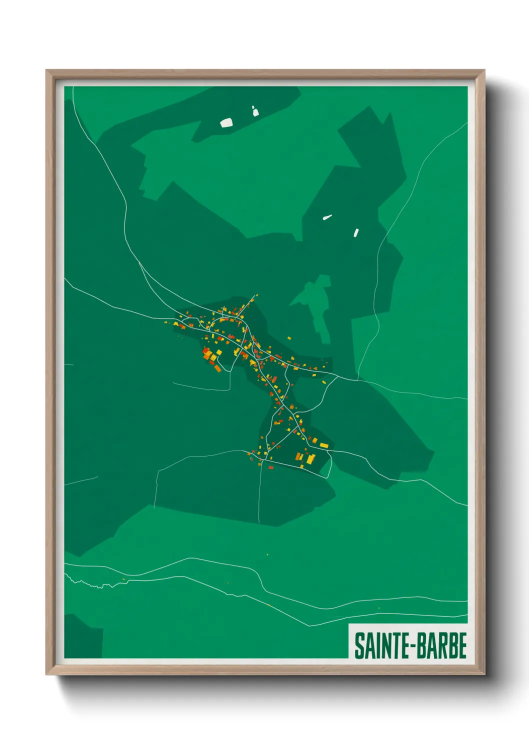 Une affiche de carte sur Sainte-Barbe