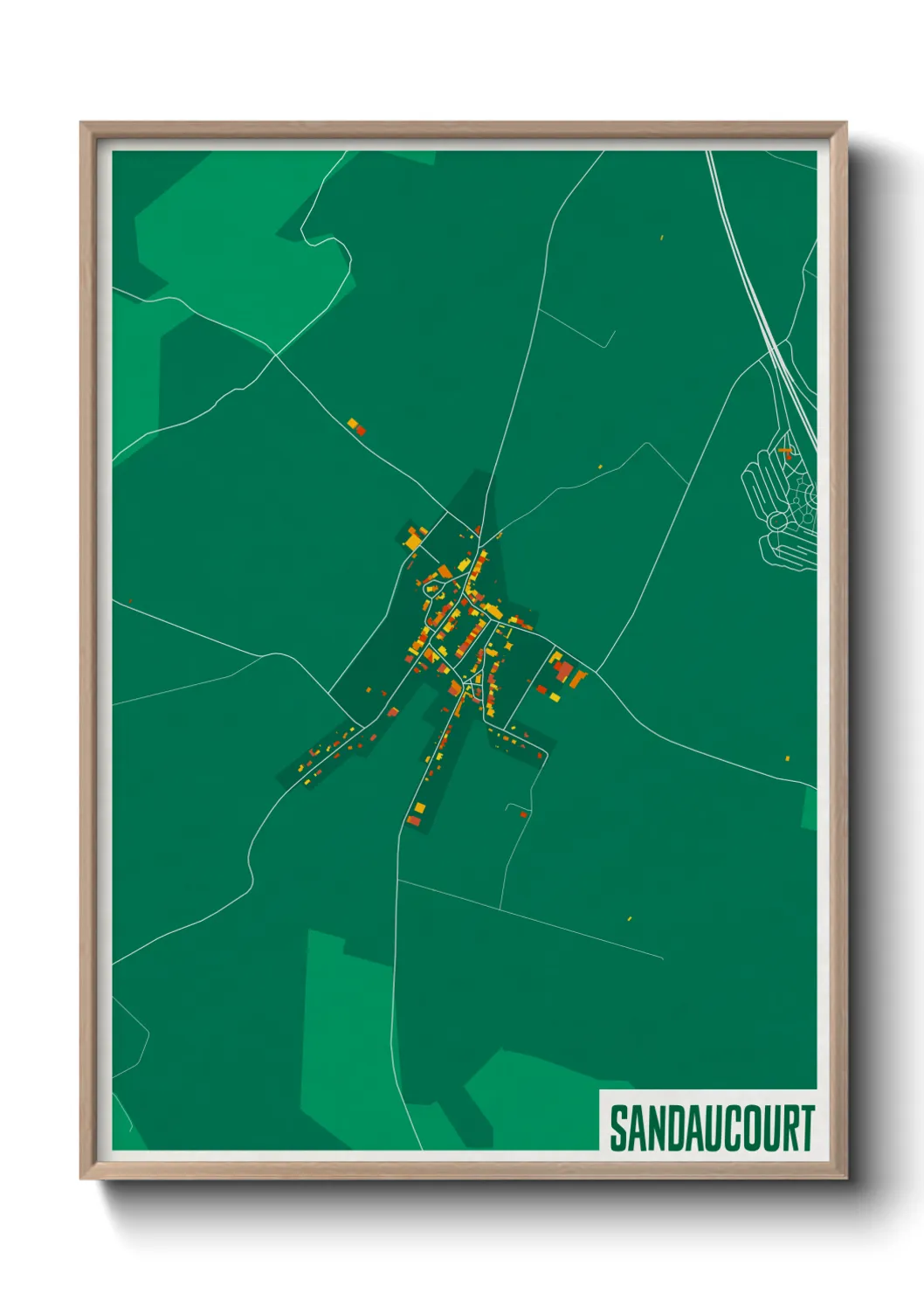Une affiche de carte sur Sandaucourt