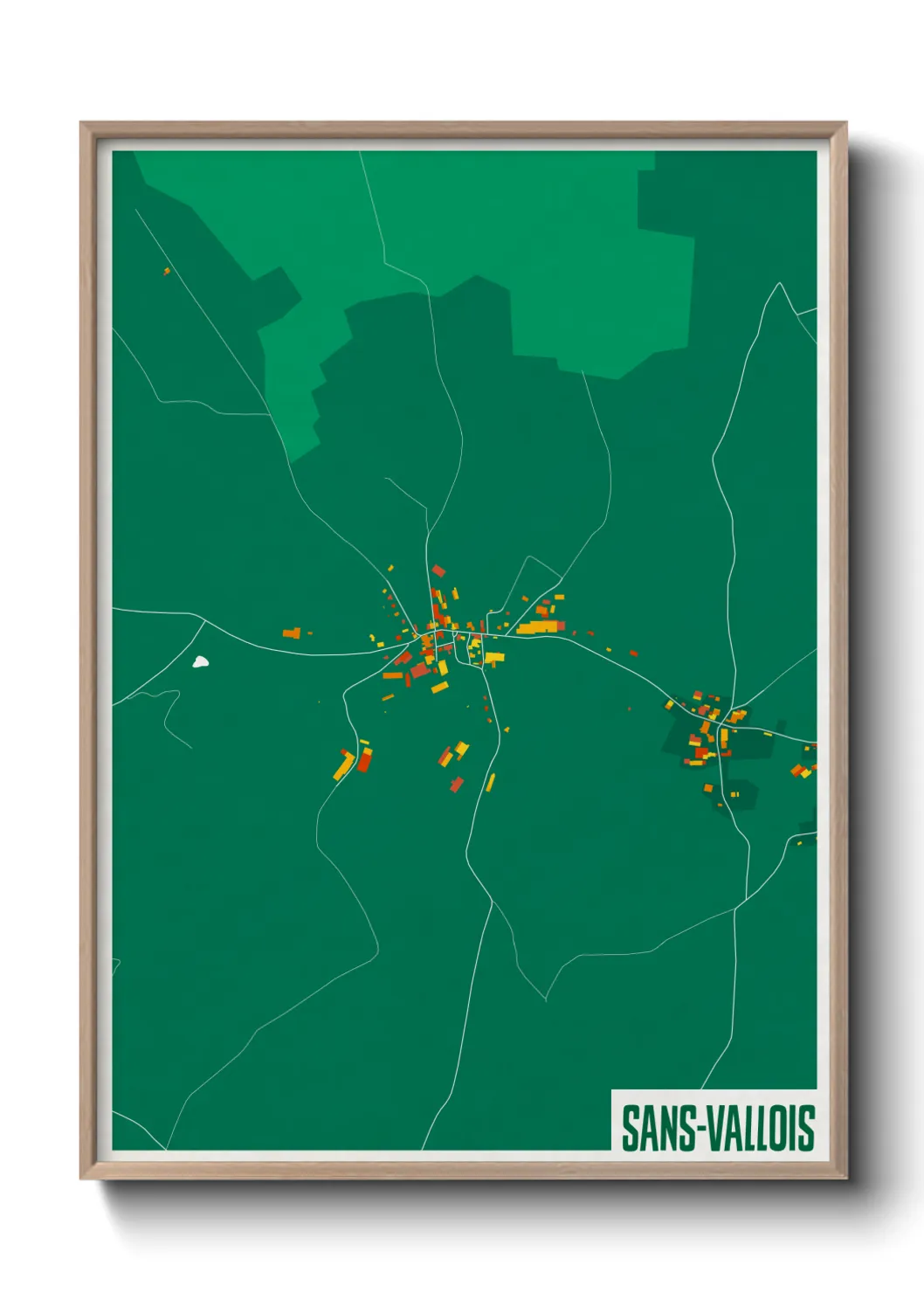 Une affiche de carte sur Sans-Vallois