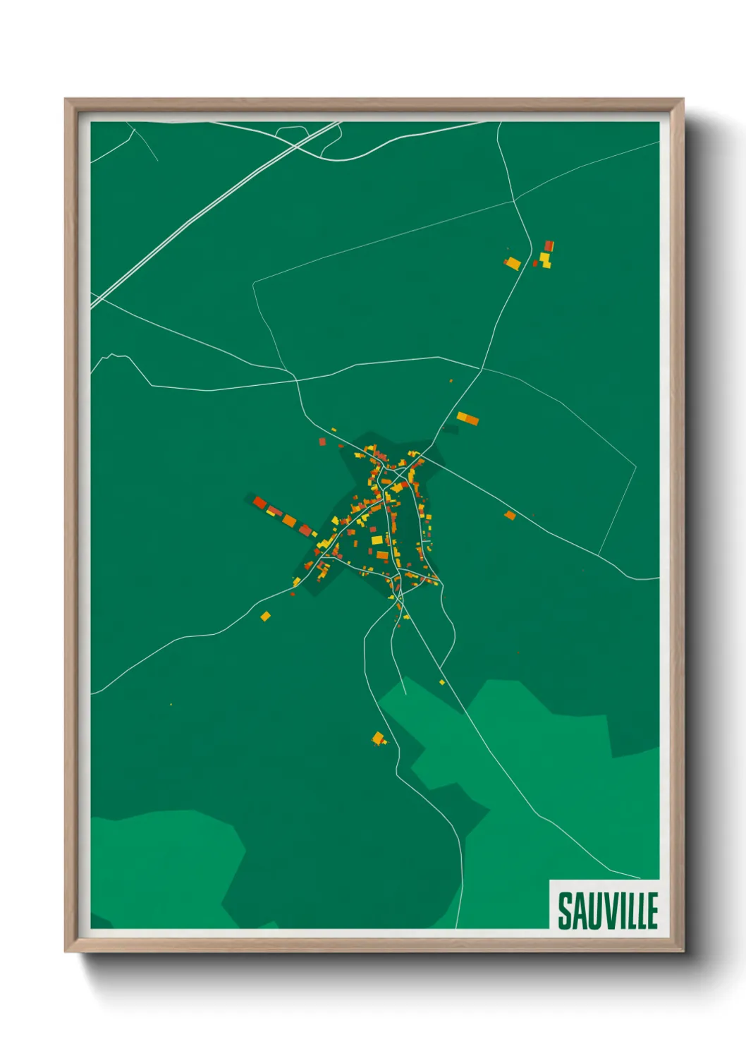 Une affiche de carte sur Sauville
