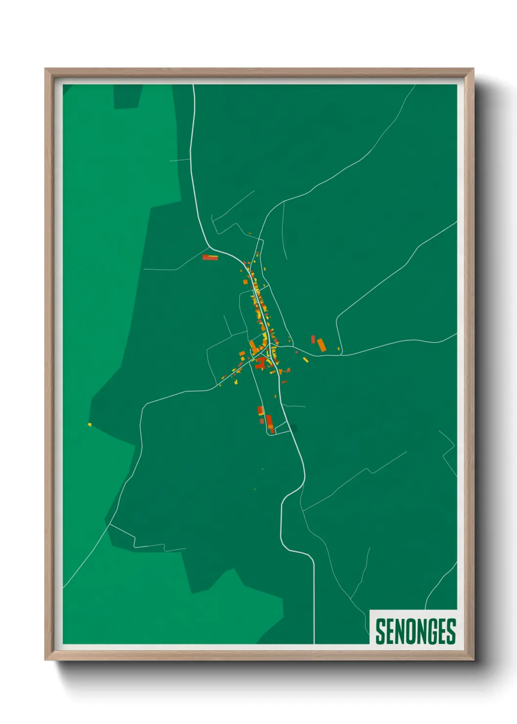 Une affiche de carte sur Senonges