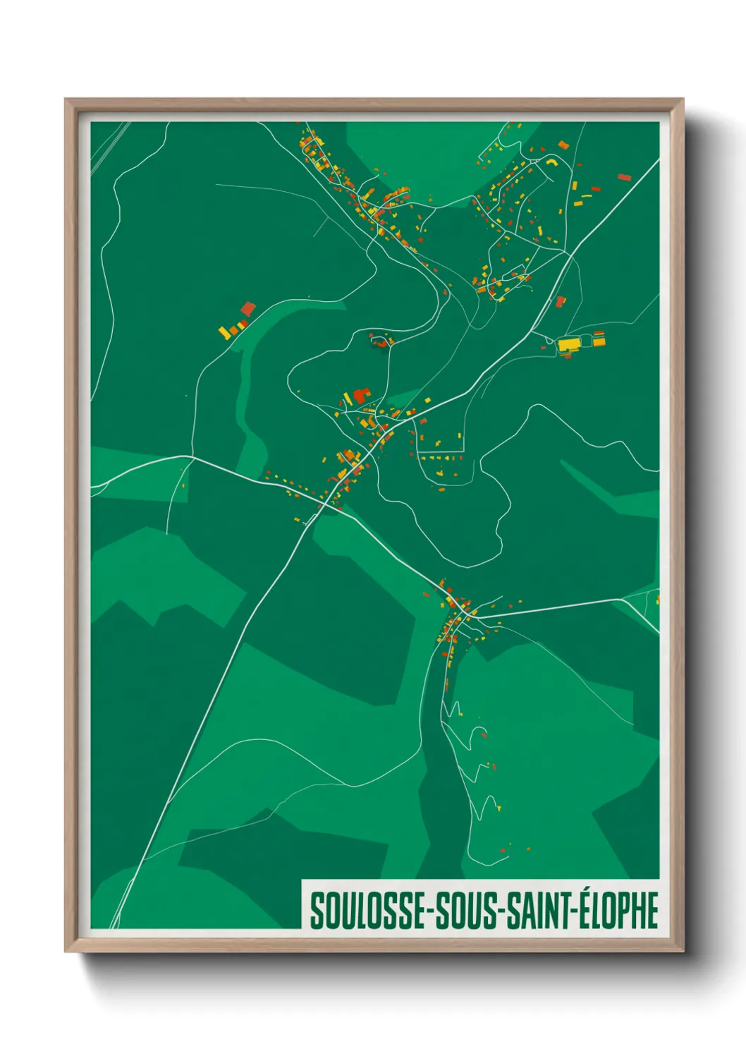Une affiche de carte sur Soulosse-sous-Saint-Élophe