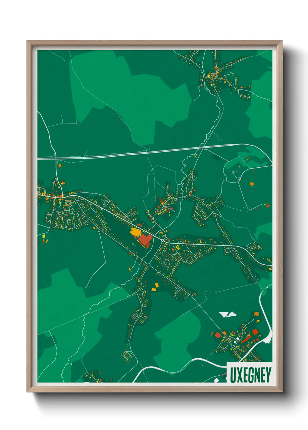 Une affiche de carte sur Uxegney