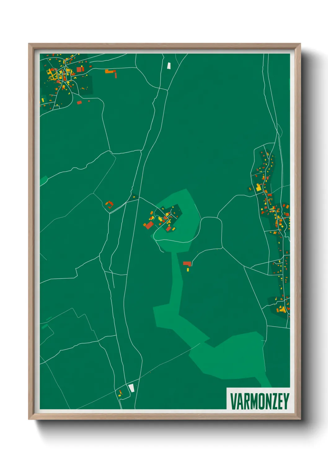 Une affiche de carte sur Varmonzey