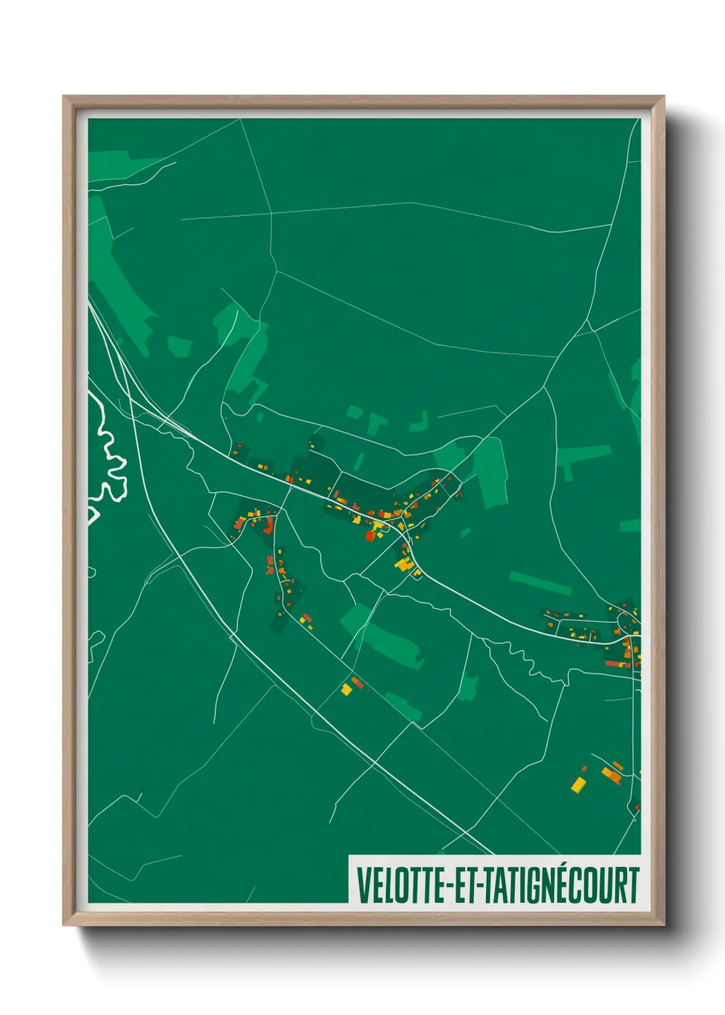 Une affiche de carte sur Velotte-et-Tatignécourt