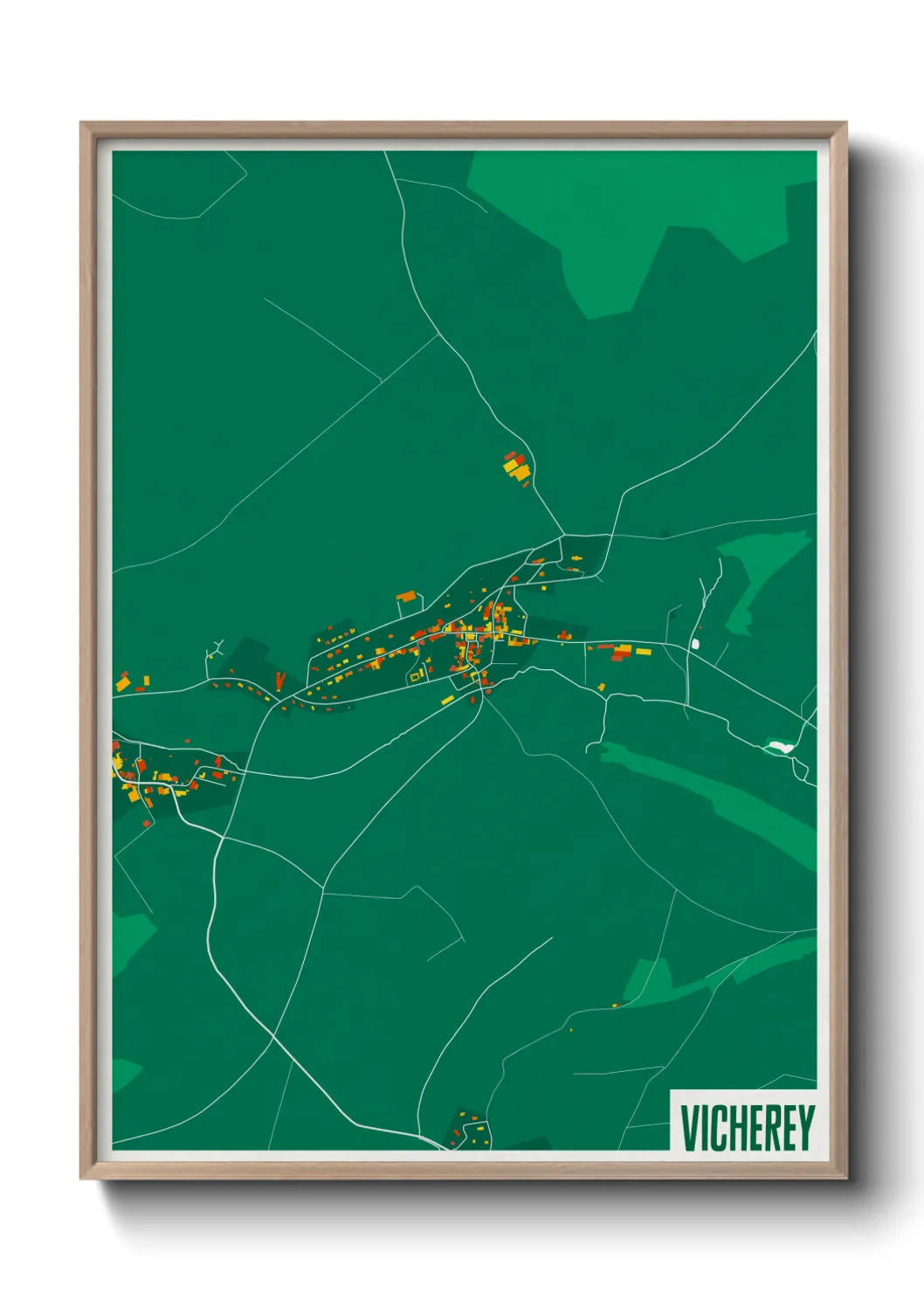 Une affiche de carte sur Vicherey