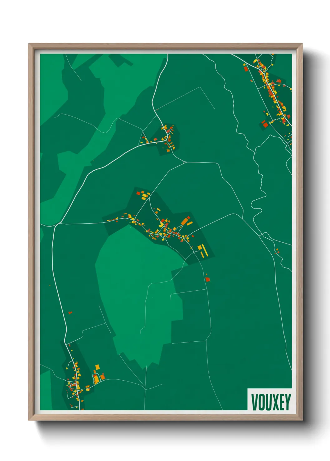 Une affiche de carte sur Vouxey